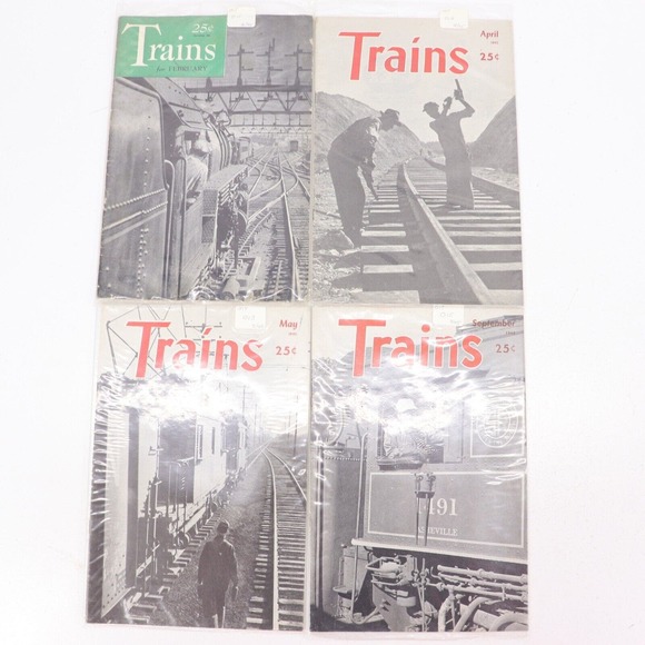 Trains Magazine 1946 Lot of 4 - Picture 1 of 5